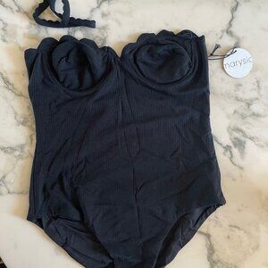 Marysia scallop bathing suit, M